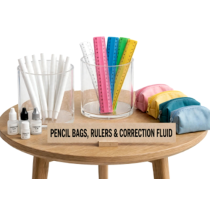 Pencil Bags / Pencil Boxes / Rulers / Correction Fluid / Correction Tape / Lapdesk